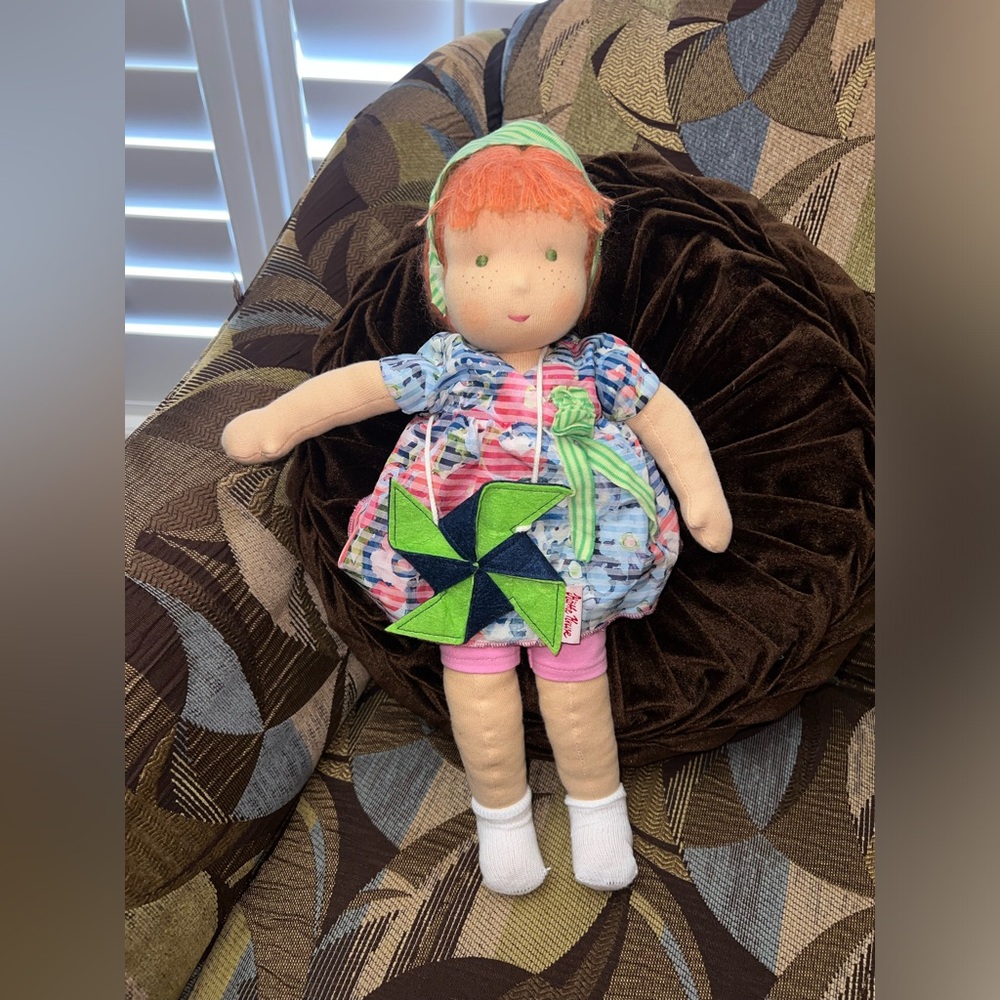 Kathe Kruse Waldorf Doll Germany Clothes Red Hair  14” Lovey Cloth Girl Doll